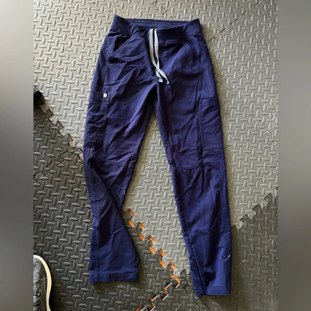 Figs Men's Navy Blue Scrub Pants with Drawstring